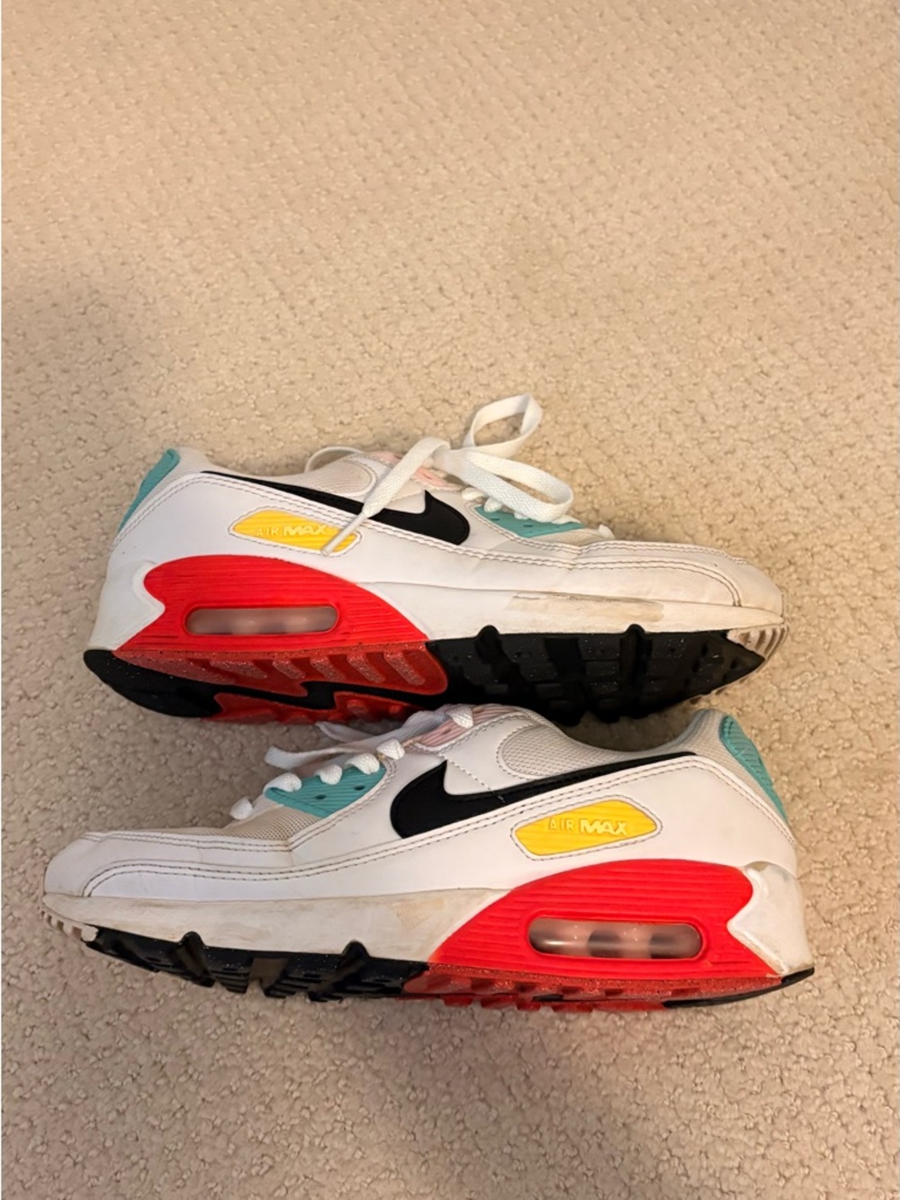 Women’s White Nike air max with colorful accents